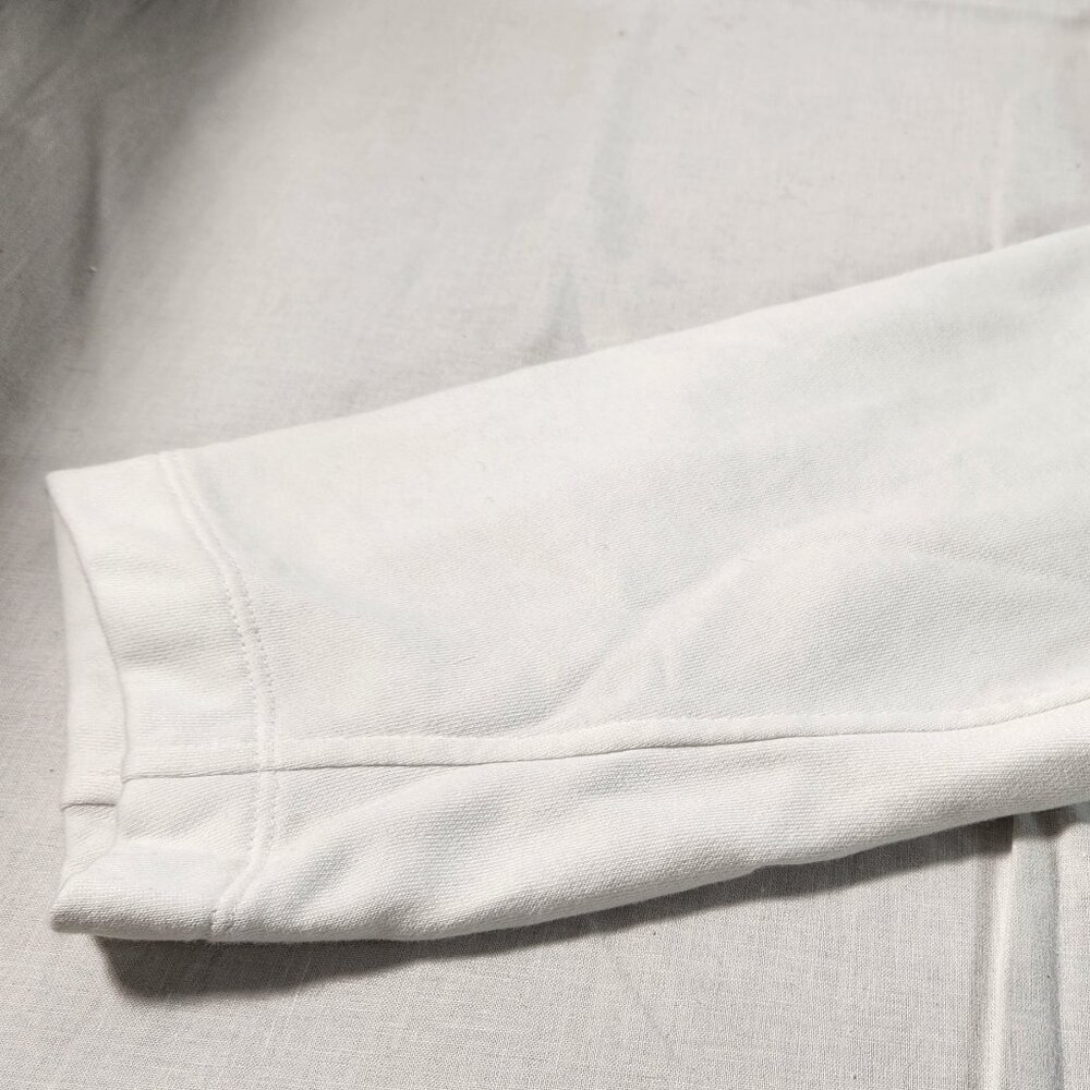 Adidas V-Neck Hoodie Pullover Sweater White XL Cotton Blend Mid-Sleeves - Picture 10 of 16